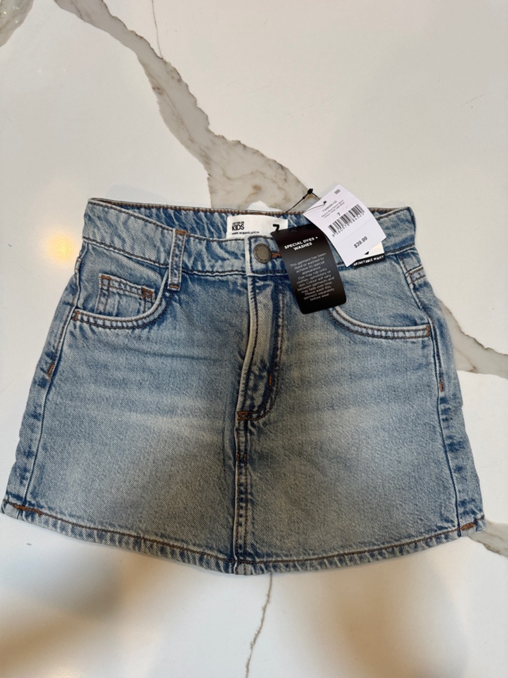 NWT Cotton:On Light Wash Denim Skort - Kids Size 7